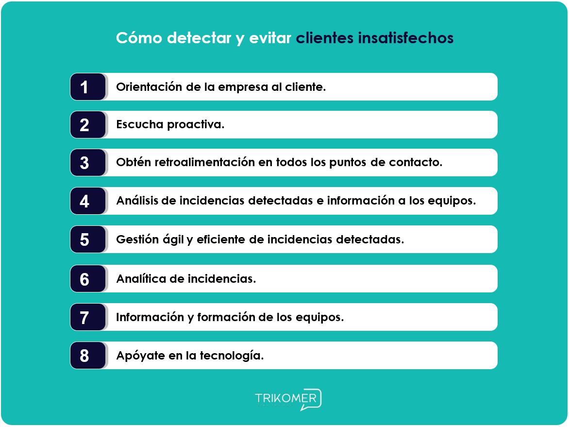 Cómo detectar y evitar clientes insatisfechos por las empresas.