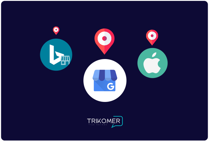 google maps bing places apple maps Trikomer
